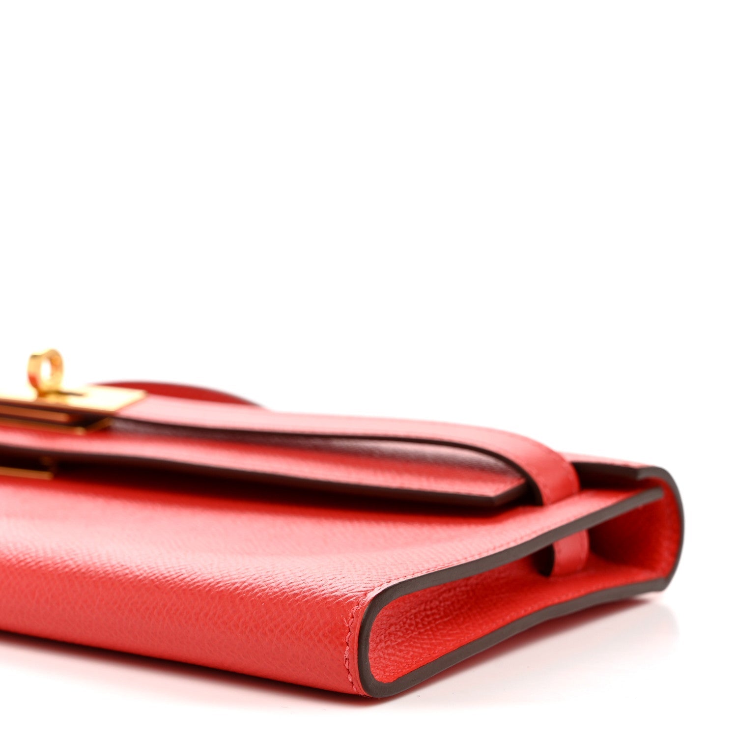Epsom Kelly Cut Clutch Pochette Rose Jaipur