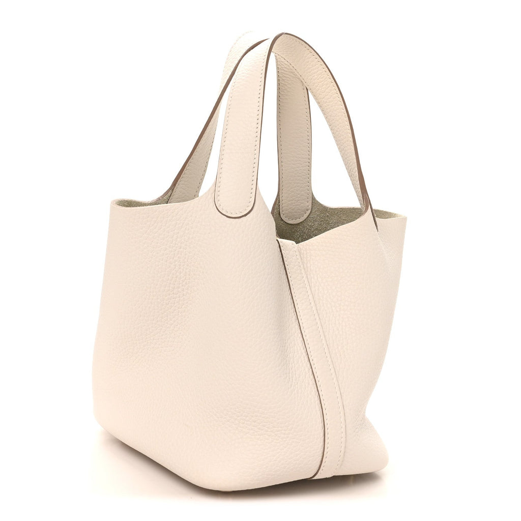 Taurillon Clemence Picotin Lock 18 PM Gris Pale