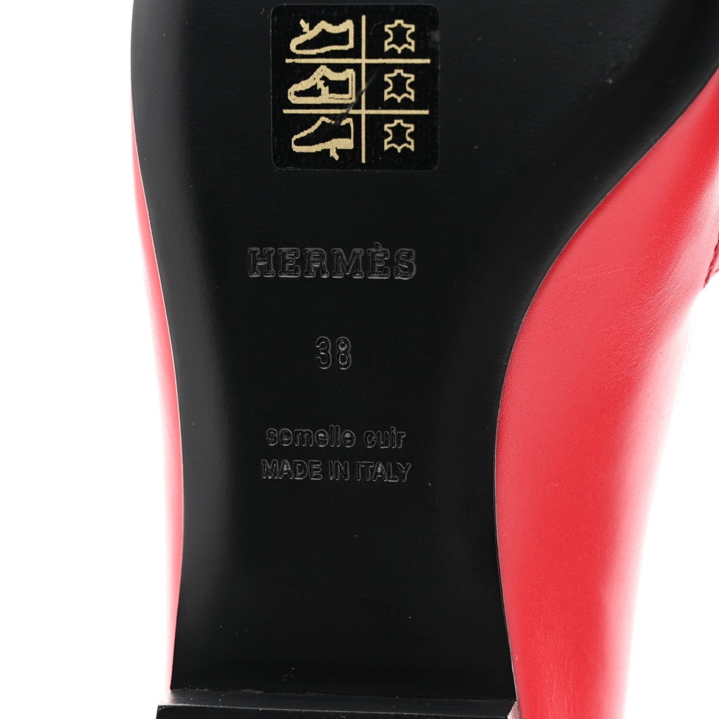 Lizard Calfskin Brillante Kelly Ballet Flat  38 Rouge Vif