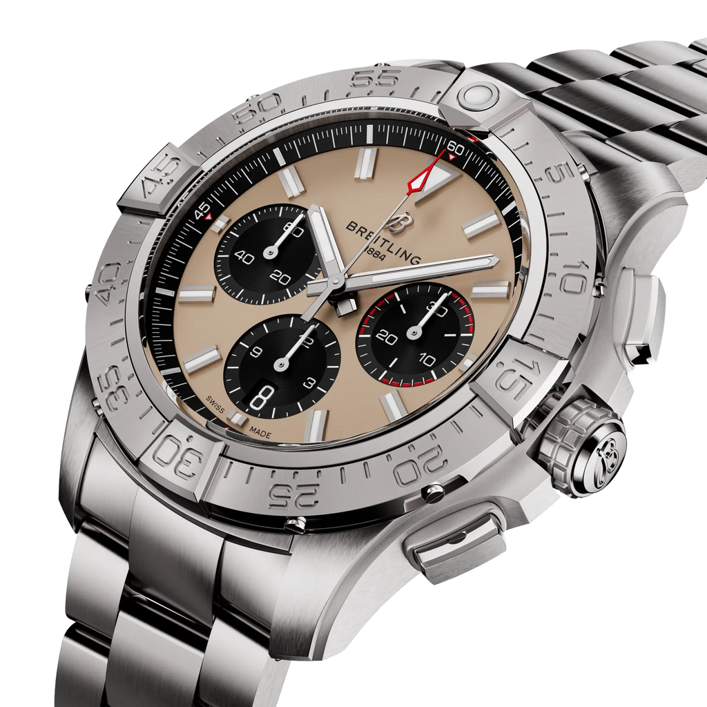 Breitling Avenger B01 Chronograph 44 Beige Dial Men's Watch AB0147101A1A1