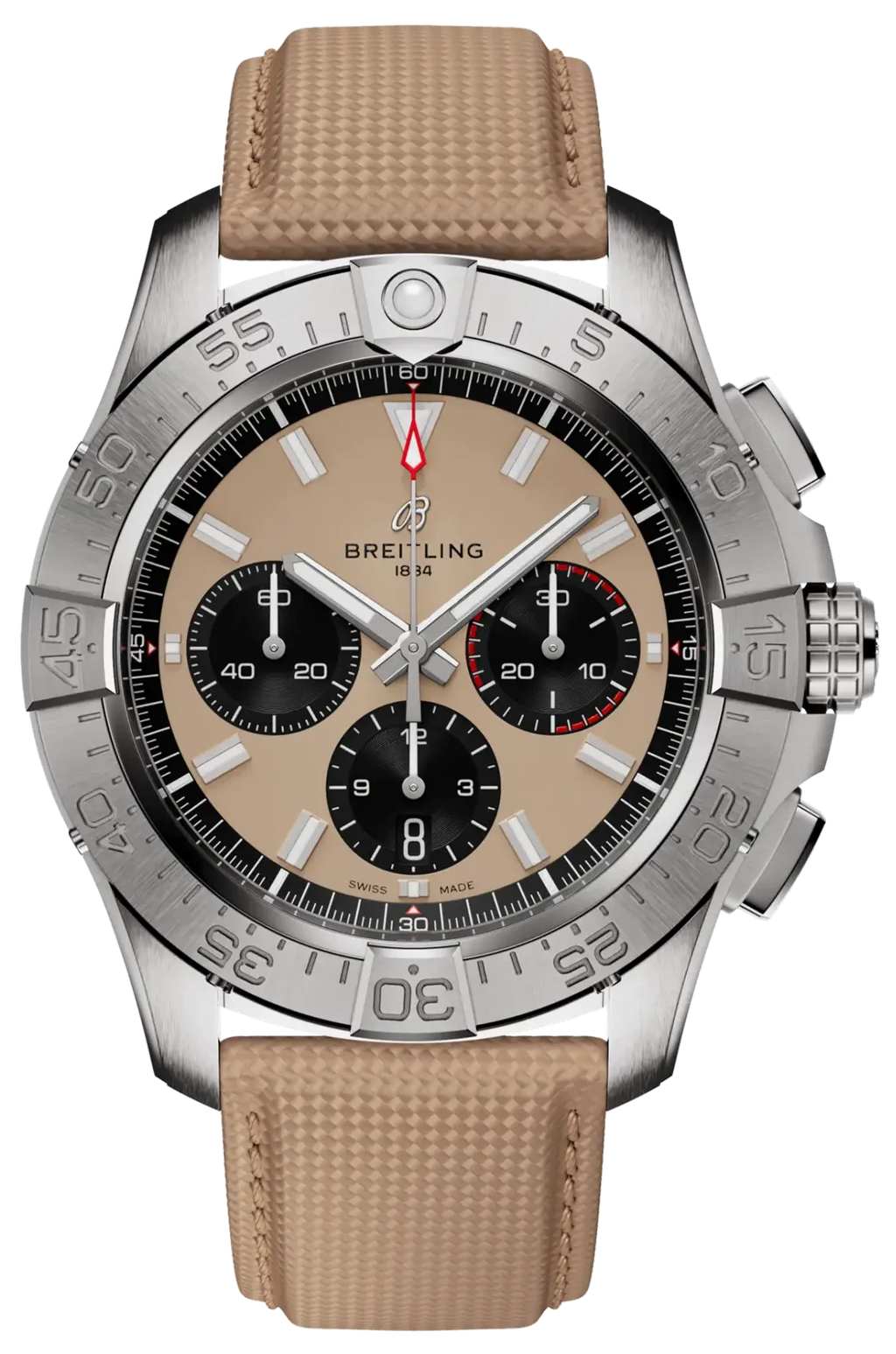 Breitling Avenger B01 Chronograph 44 Beige Dial Men's Watch AB0147101A1X1
