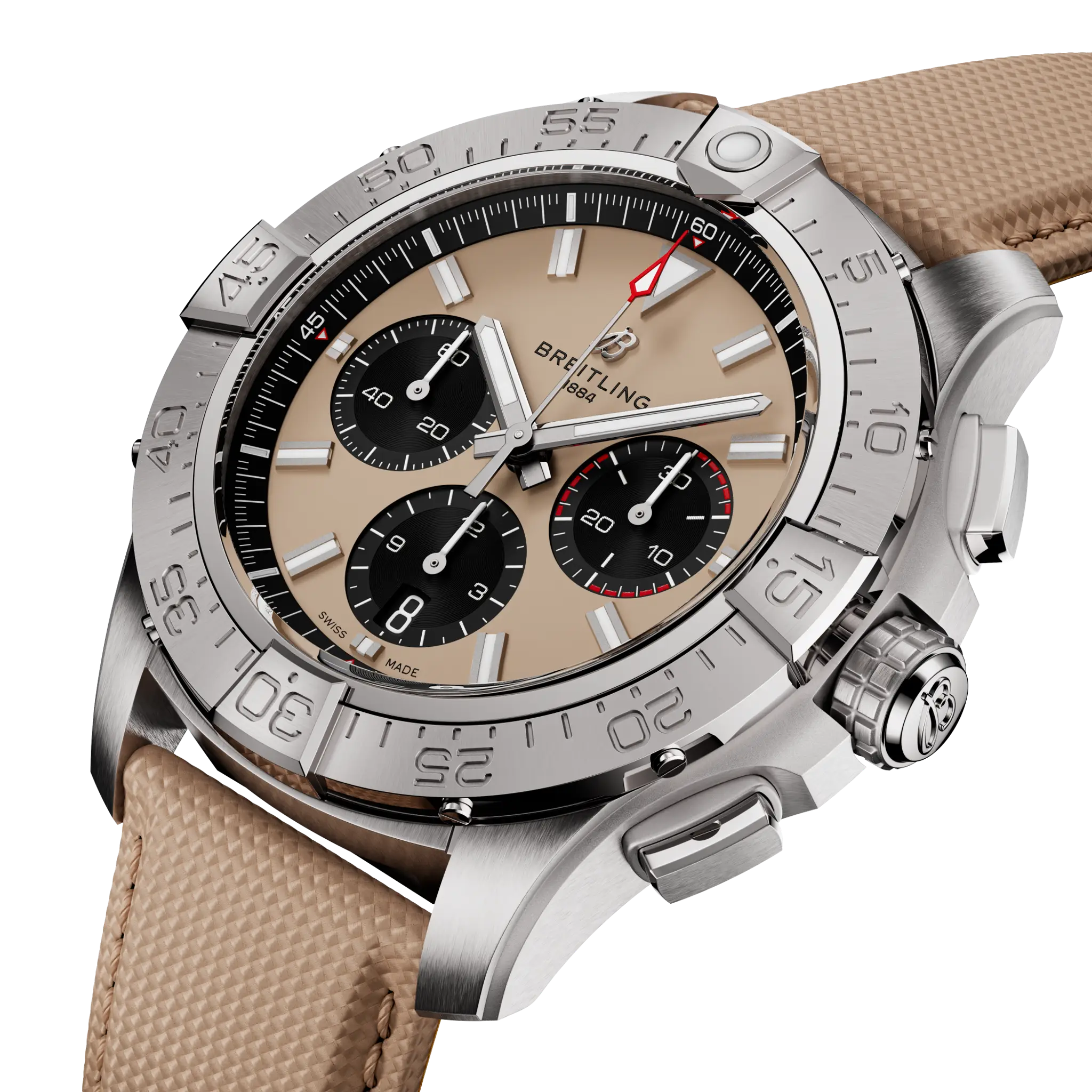 Breitling Avenger B01 Chronograph 44 Beige Dial Men's Watch AB0147101A1X1