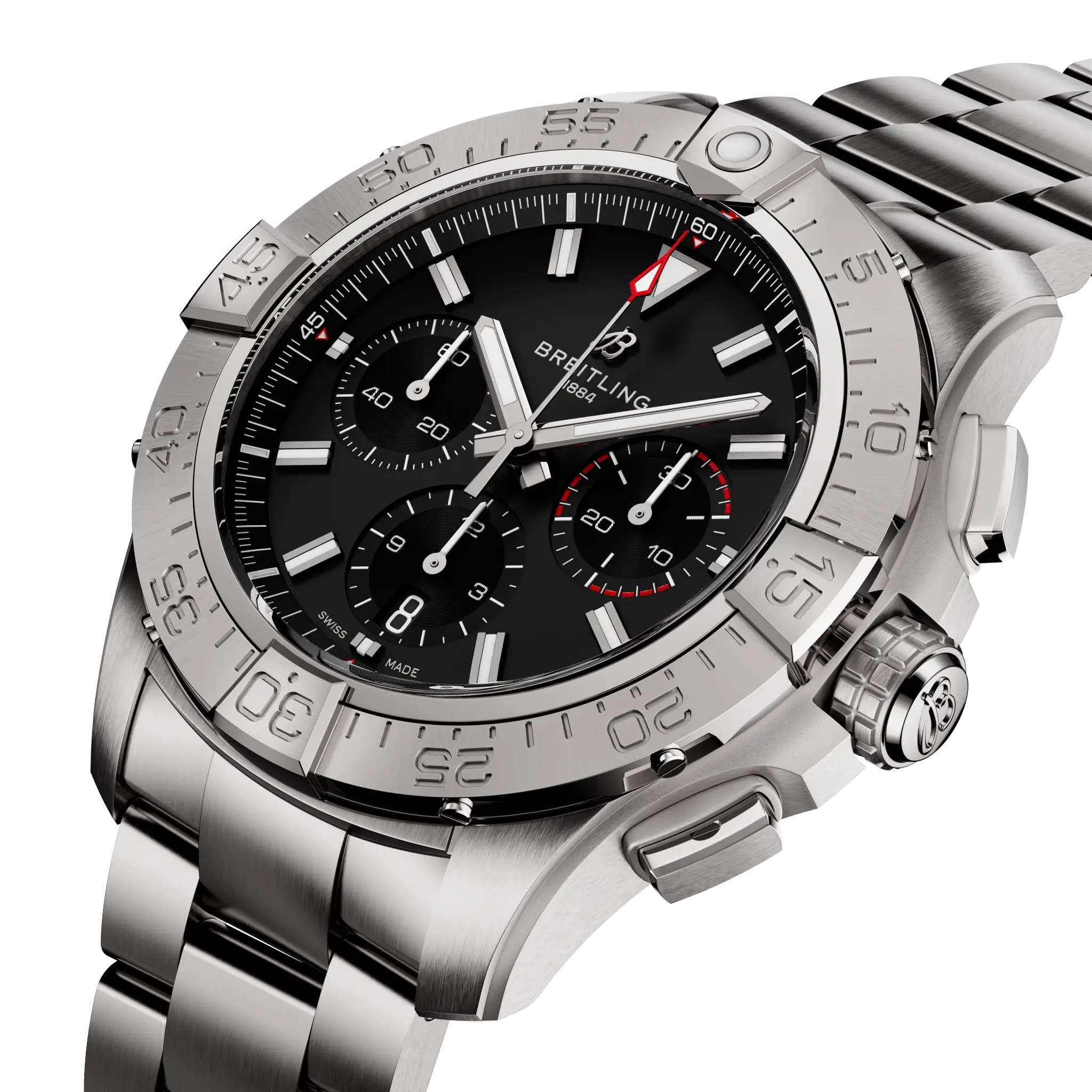 Breitling Avenger B01 Chronograph 44 Black Dial Men's Watch AB0147101B1A1