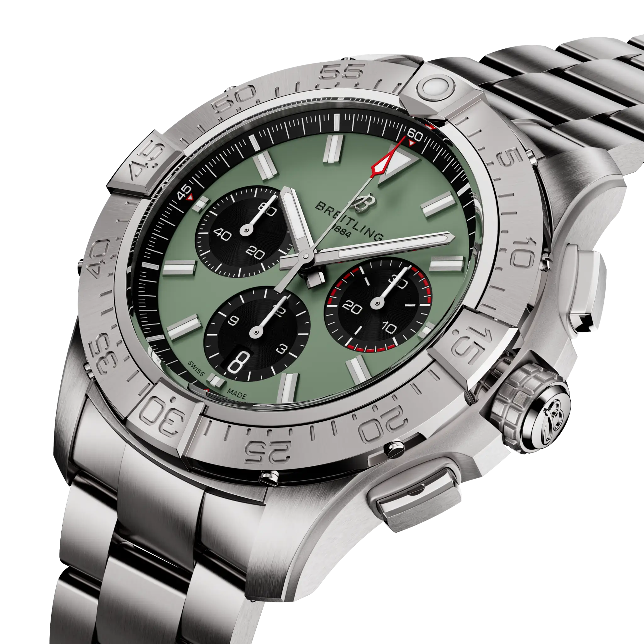 Breitling Avenger B01 Chronograph 44 Green Dial Men's Watch AB0147101L1A1