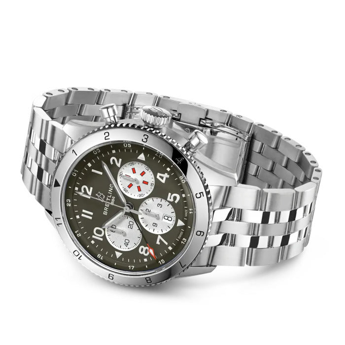 Breitling Aviator Super AVI Curtiss Warhawk Steel GMT Men's Watch AB04452A1L1A1