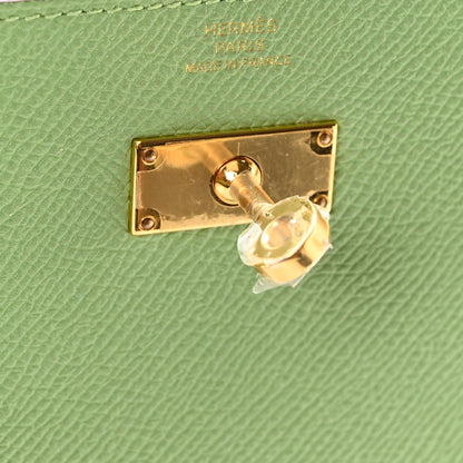 Epsom Verso Kelly Wallet To Go  Vert Criquet Bleu Brume