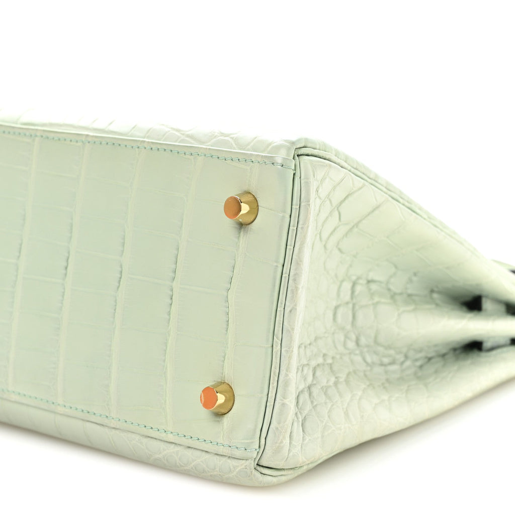 Matte Alligator Kelly Retourne 28 Vert D'eau