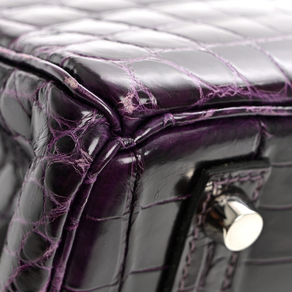 Shiny Niloticus Crocodile Birkin 30 Amethyst
