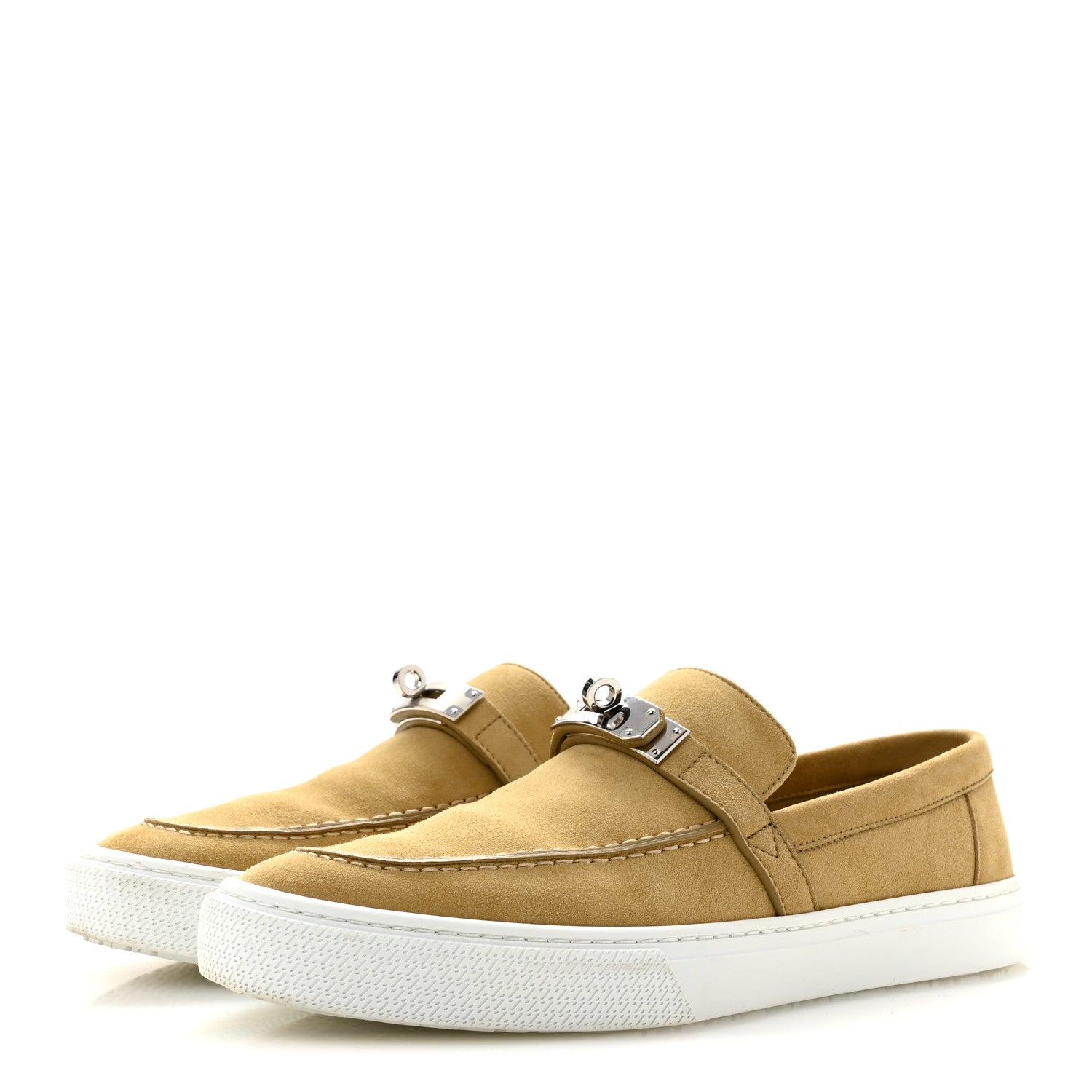 Suede Goatskin Game Slip On Sneakers 41 Beige Lin
