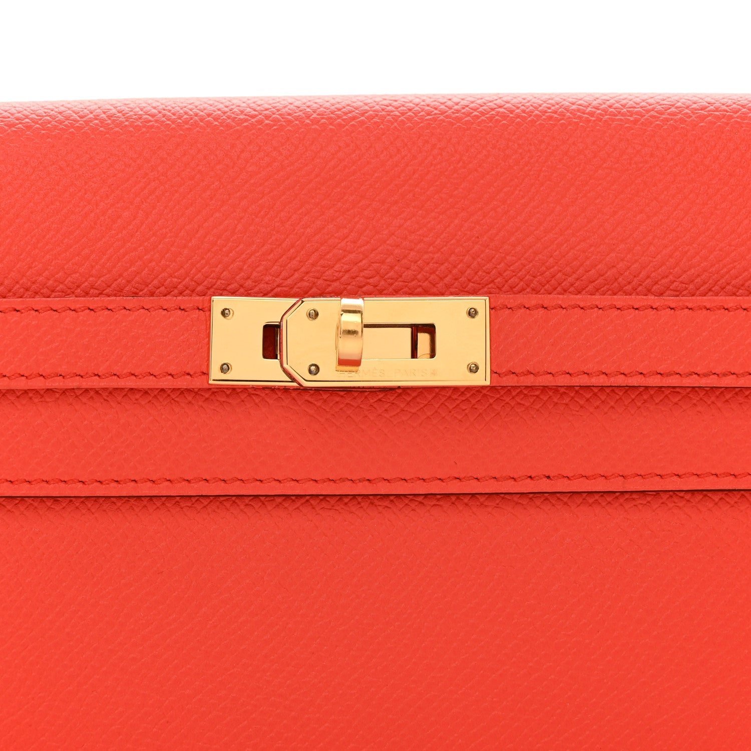 Epsom Kelly Longue Wallet Orange Poppy