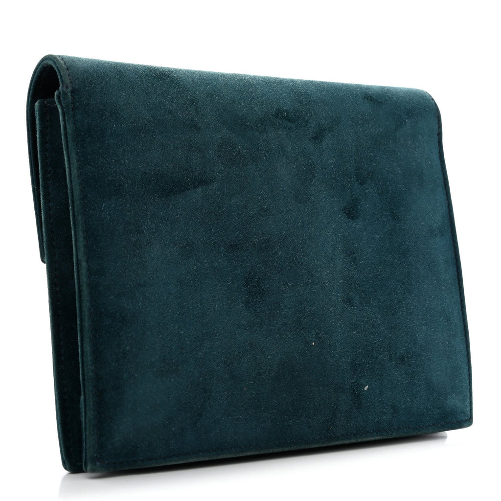 Veau Doblis Verrou Clutch Bleu Ocean
