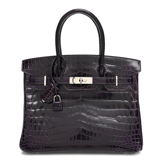Shiny Niloticus Crocodile Birkin 30 Amethyst