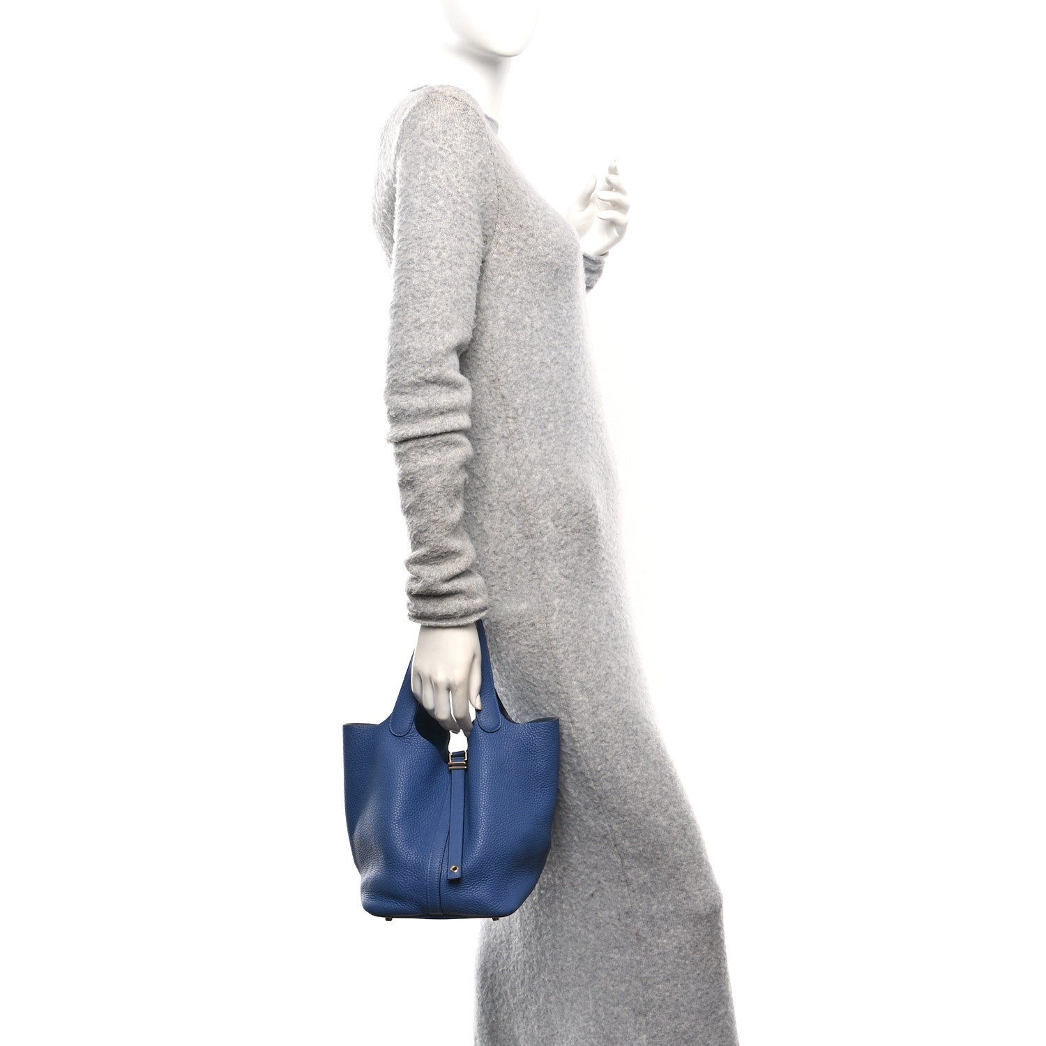 Taurillon Clemence Picotin Lock 22 MM Bleu Brighton