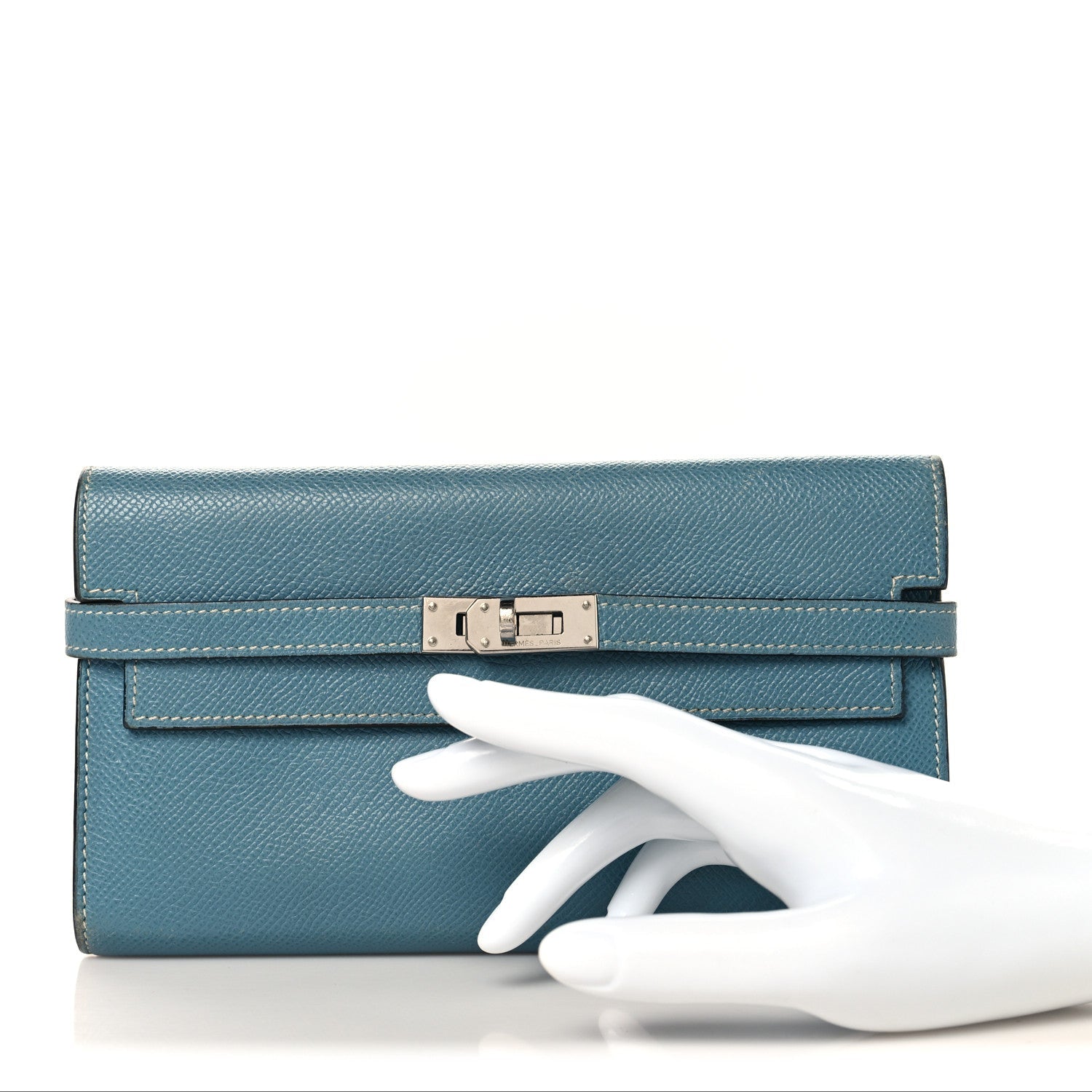 Epsom Kelly Longue Wallet Blue Jean