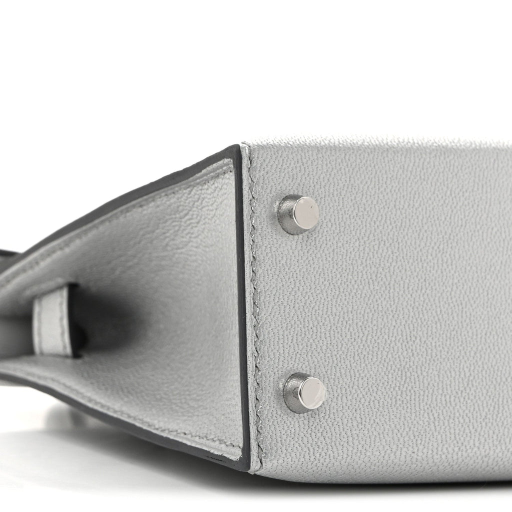 Metallic Chevre Chamkilight Mini Kelly Sellier 20 Argent