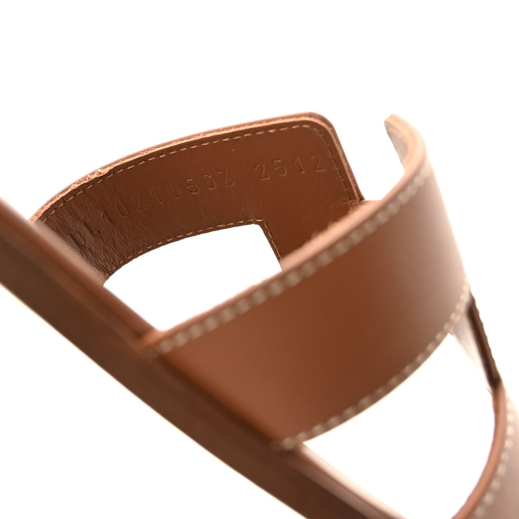 Box Calfskin Oran Sandals 37.5 Gold