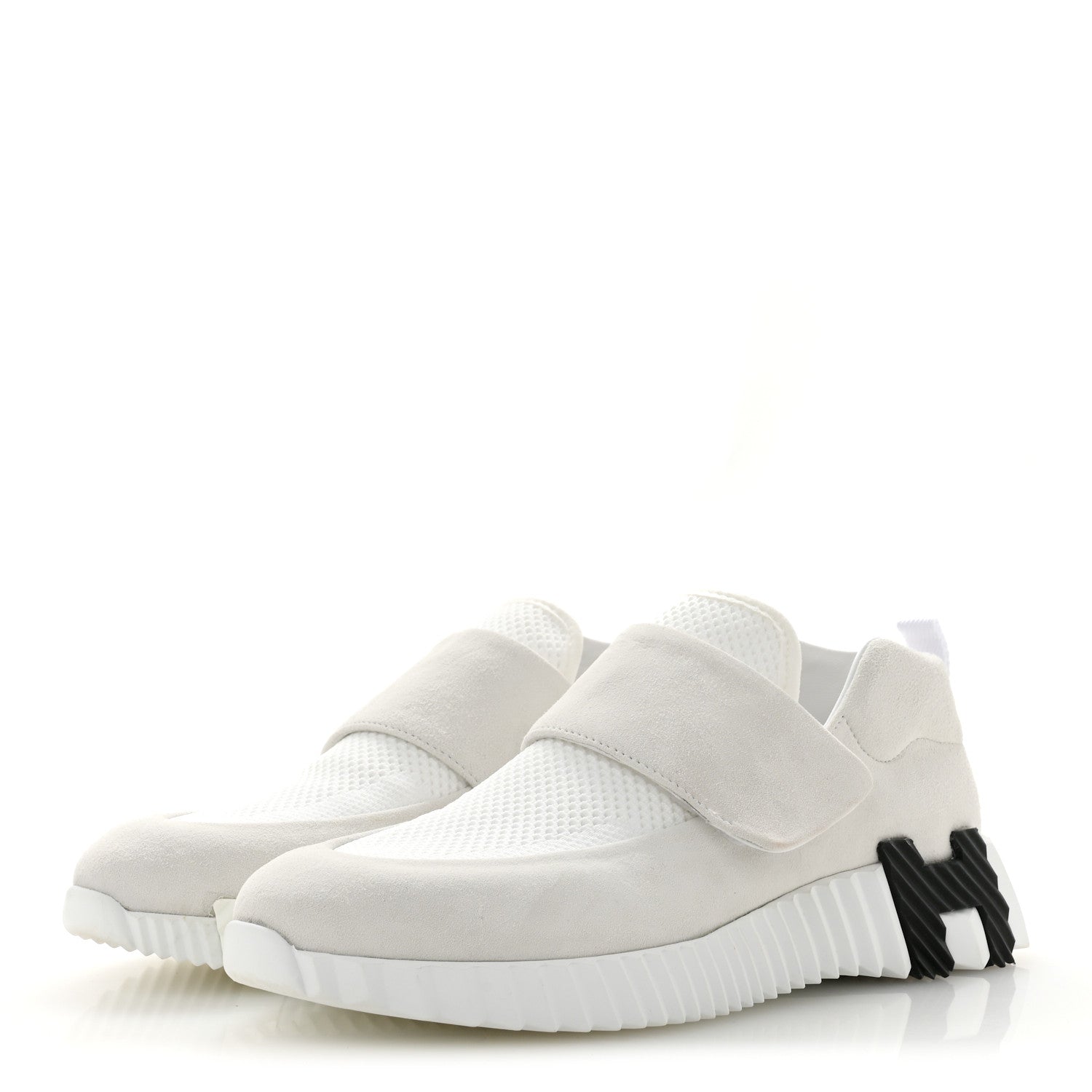 Suede Goatskin Mesh Fabric H Sneakers 38 White