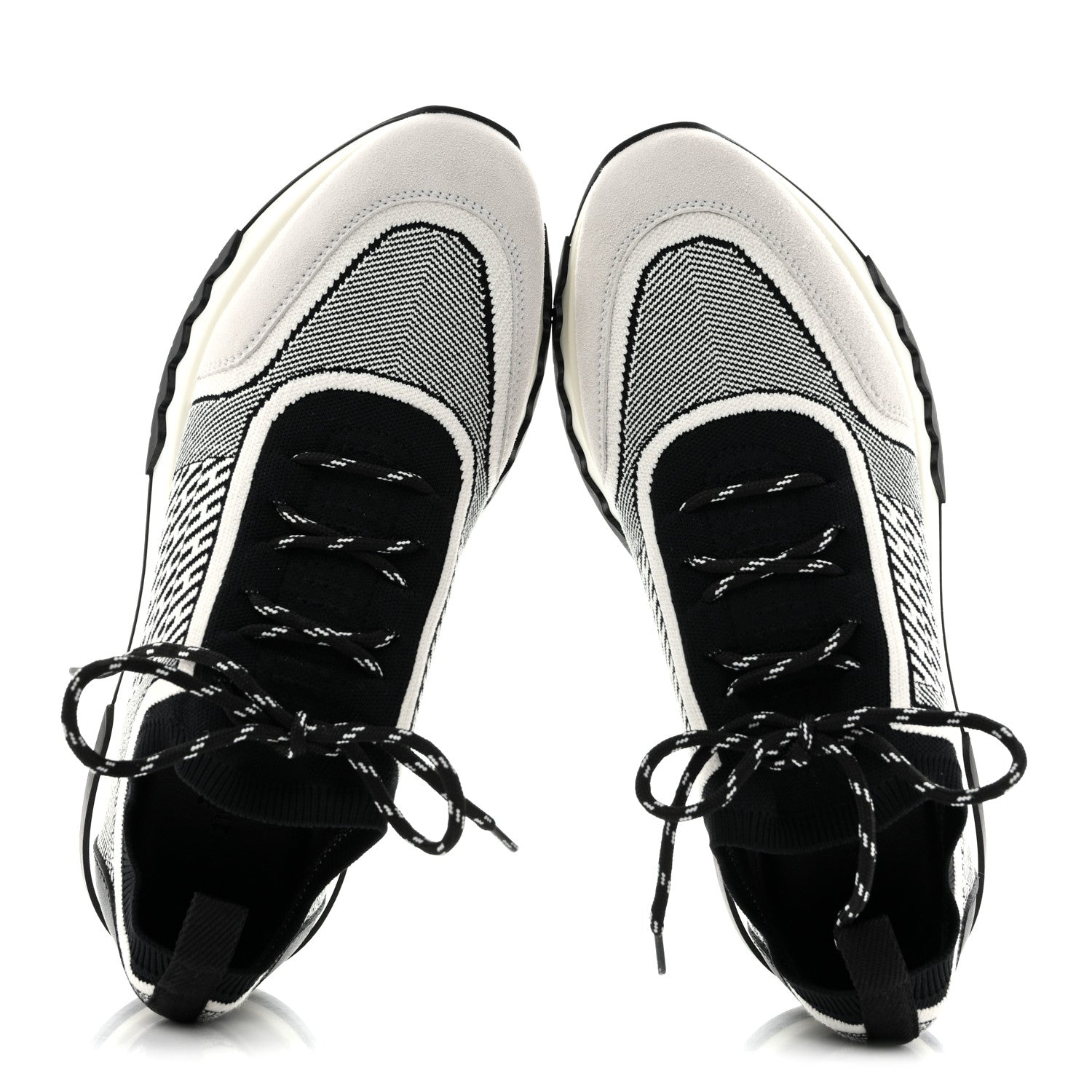 Knit Bi-Color Womens Addict Sneakers 37 Black White