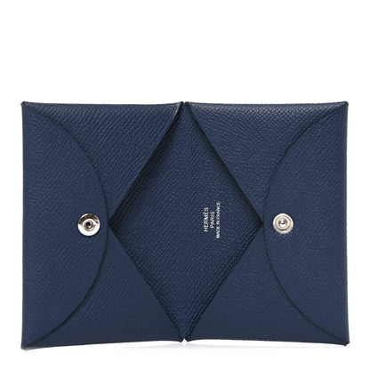 Epsom Calvi Card Case Bleu Tie