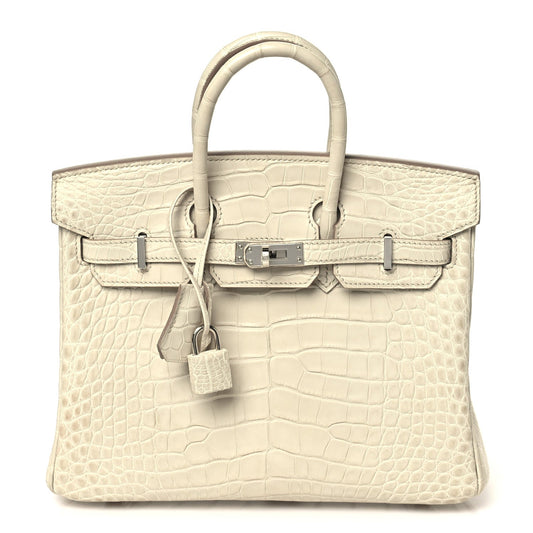 Matte Alligator Birkin 25 Beton