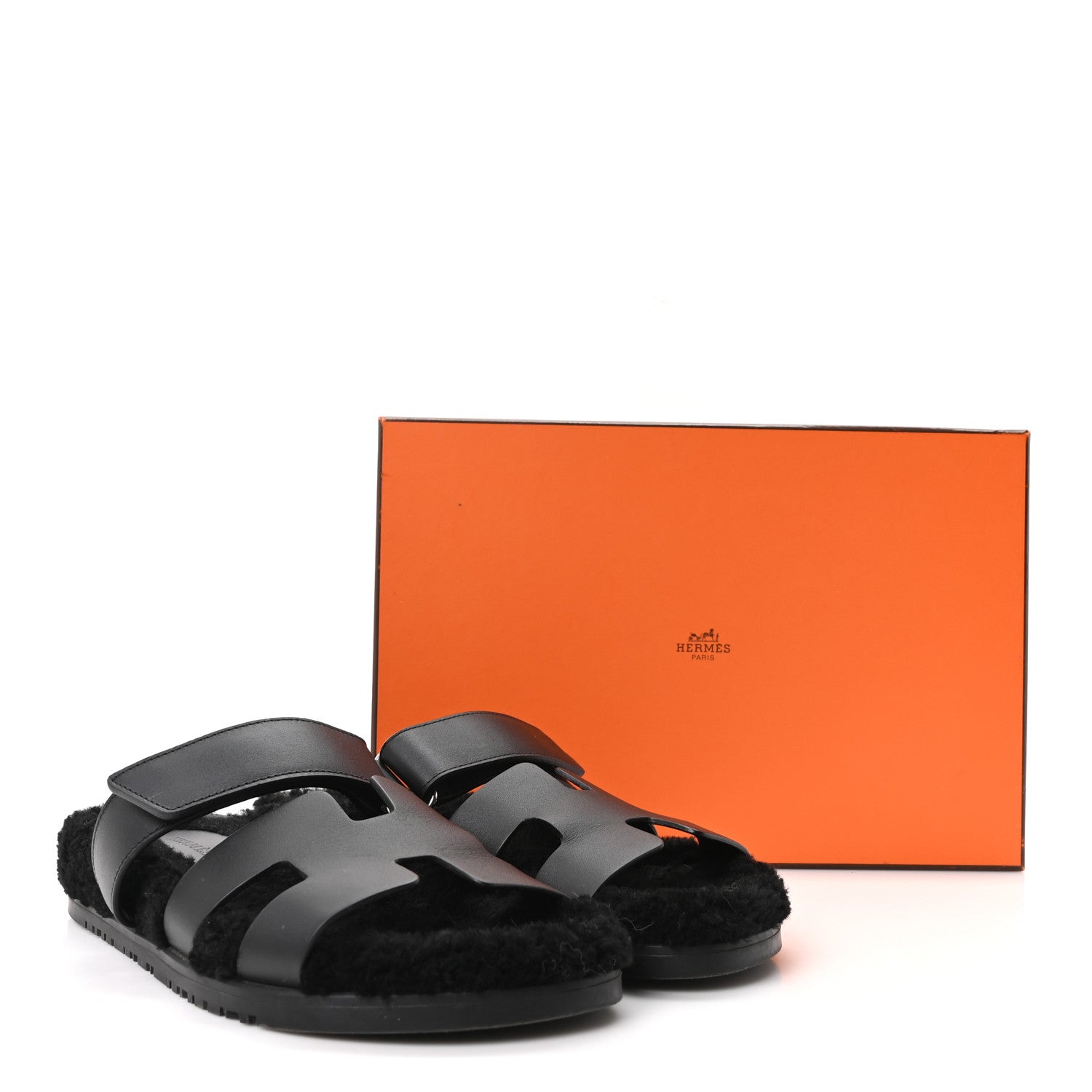 Calfskin Woolskin Womens Chypre Sandals 39 Black