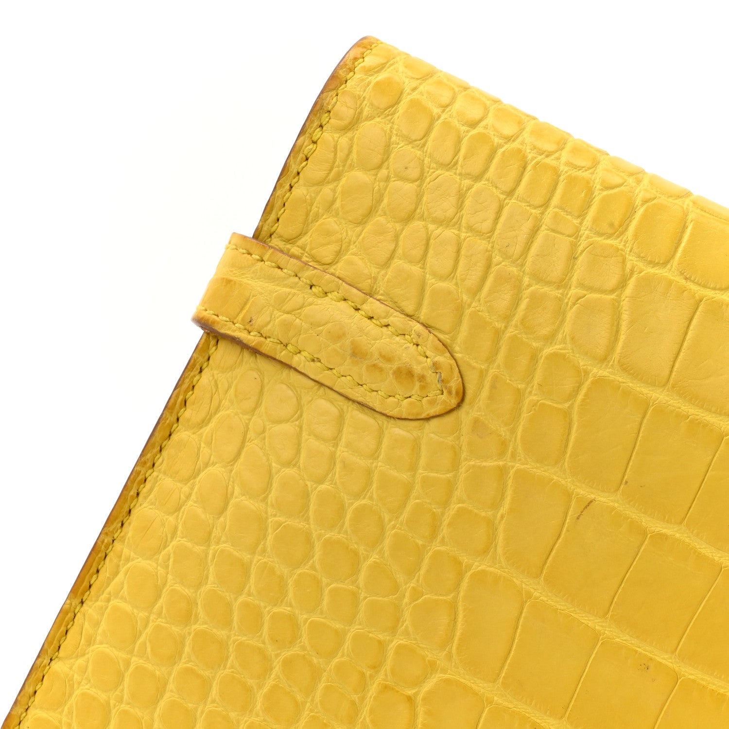 Matte Alligator Kelly Longue Wallet Mimosa