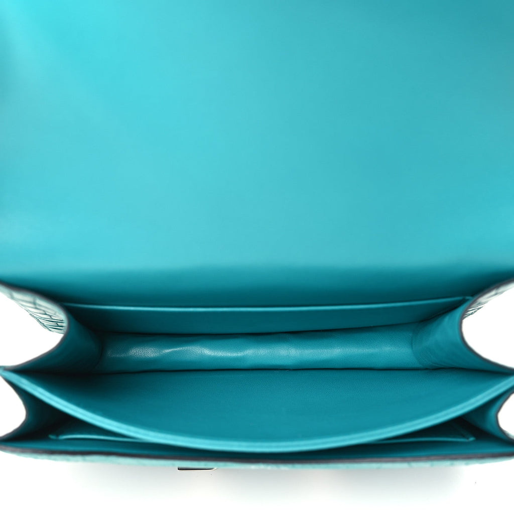 Matte Alligator Constance 18 Bleu Paon