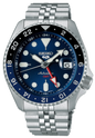 Seiko 5 Sports GMT SKX Automatic Blueberry Dial Silver Steel Strap Watch For Men - SSK003K1