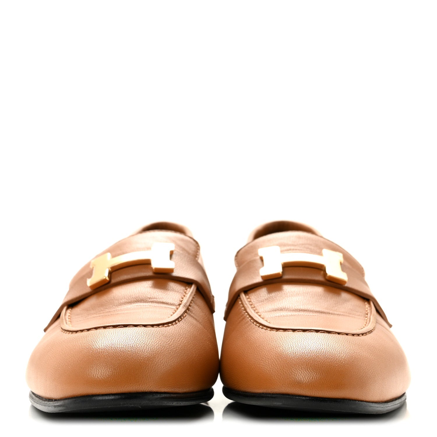 Goatskin Womens Paris Loafers 36.5 Gold