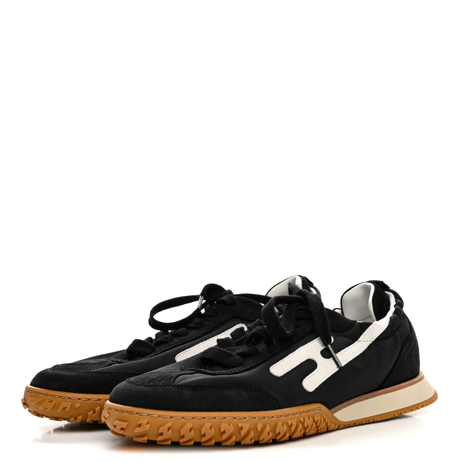 Parachute Fabric Suede Goatskin Jet Sneakers 38.5 Black White
