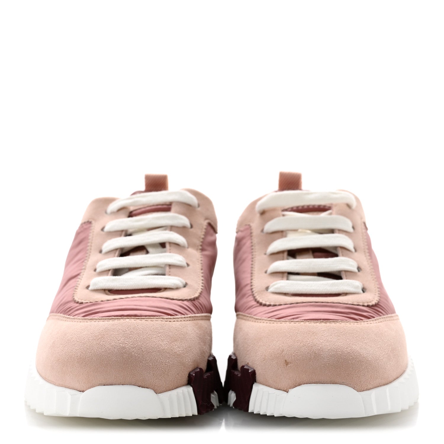 Parachute Fabric Suede Goatskin Bouncing Sneakers 35 Rose Rose Opaline