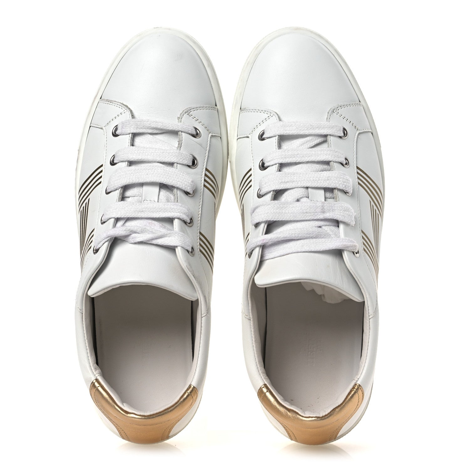 Metallic Calfskin Womens Advantage Sneakers 39.5 White Dore