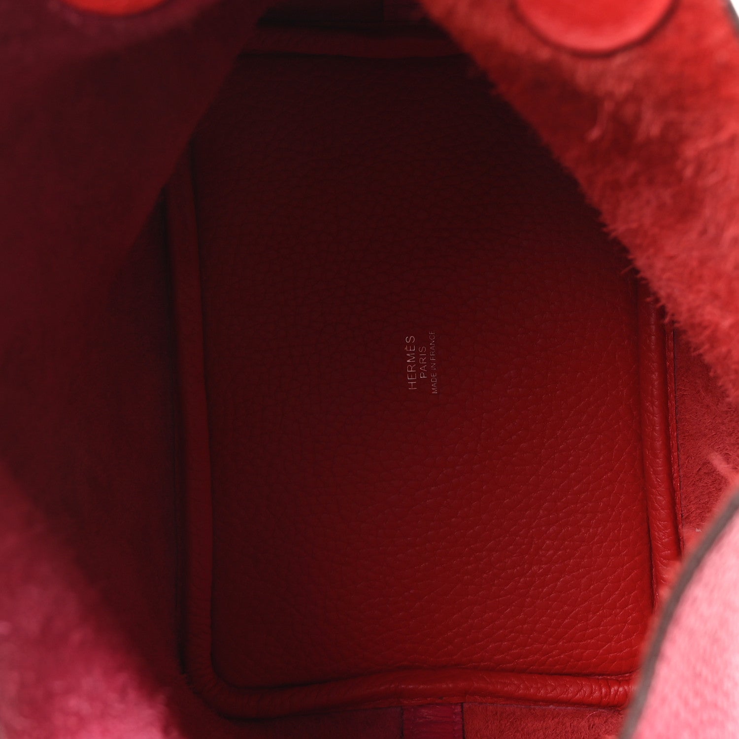 Taurillon Clemence Tri-Color Picotin Lock 18 PM Rose Extreme Rose Mexico Rouge De Coeur