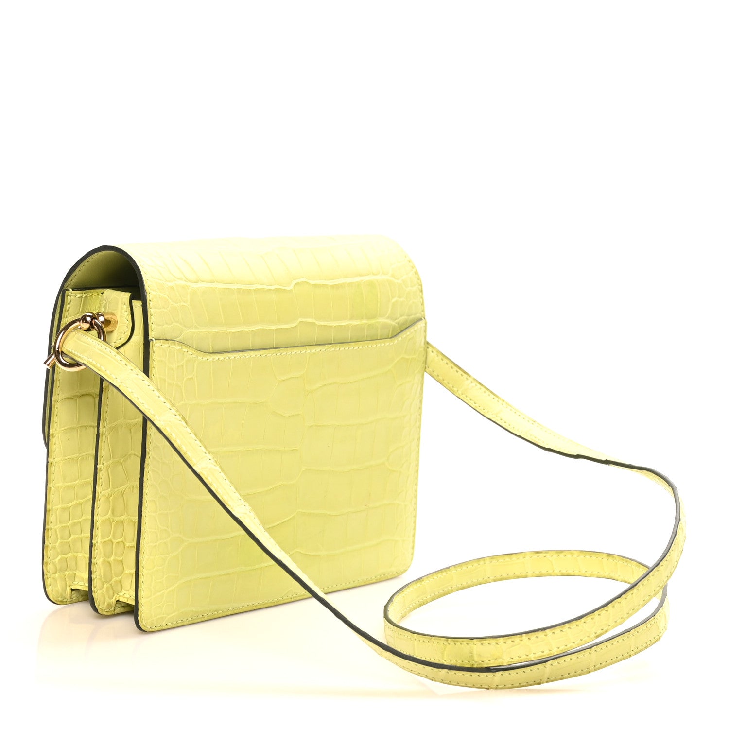 Matte Alligator Mini Sac Roulis Jaune Bourgeon