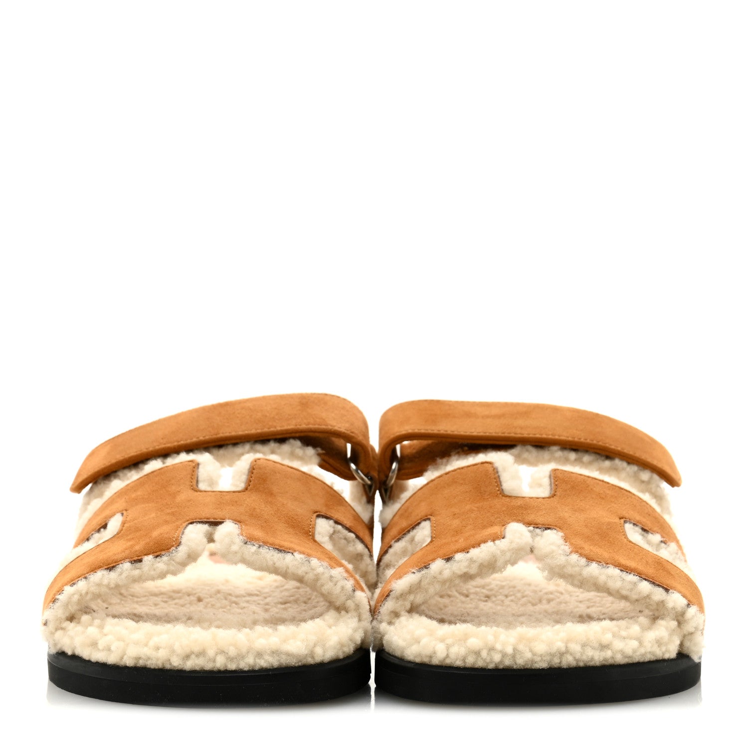 Suede Goatskin Woolskin Womens Chypre Sandals 40 Naturel Ecru