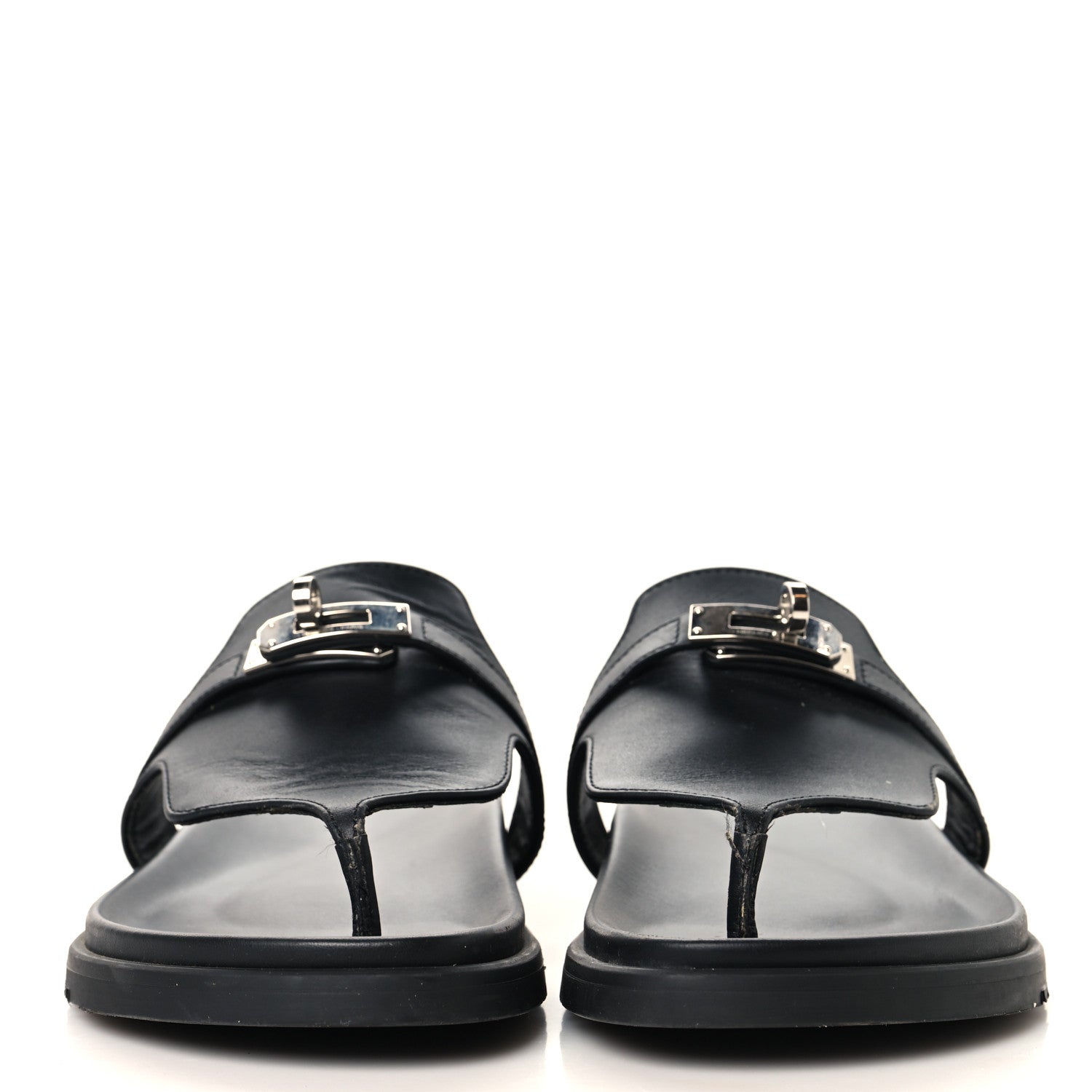 Calfskin Womens Empire Sandals 37.5 Black