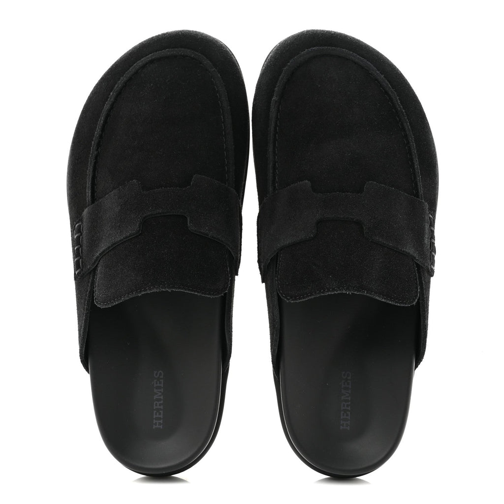 Suede Calfskin Go Mules 40 Black