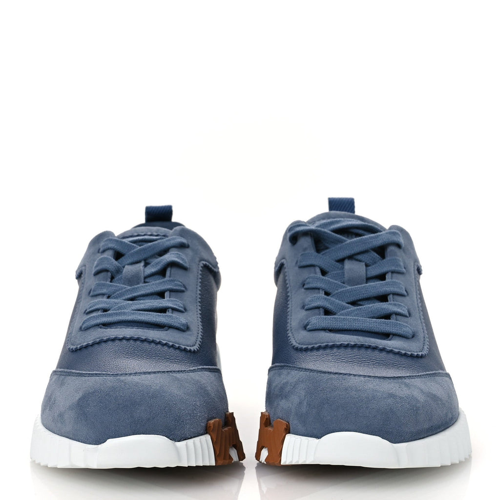 Sport Goatskin Suede Goatskin Womens Bouncing Sneakers 40 Bleu Mer