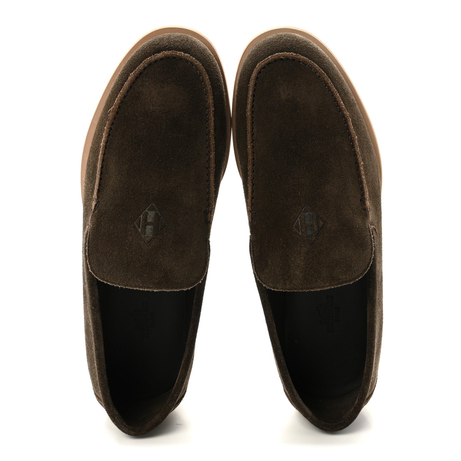 Suede Calfskin Mens Low Loafers 41.5 Ecorce
