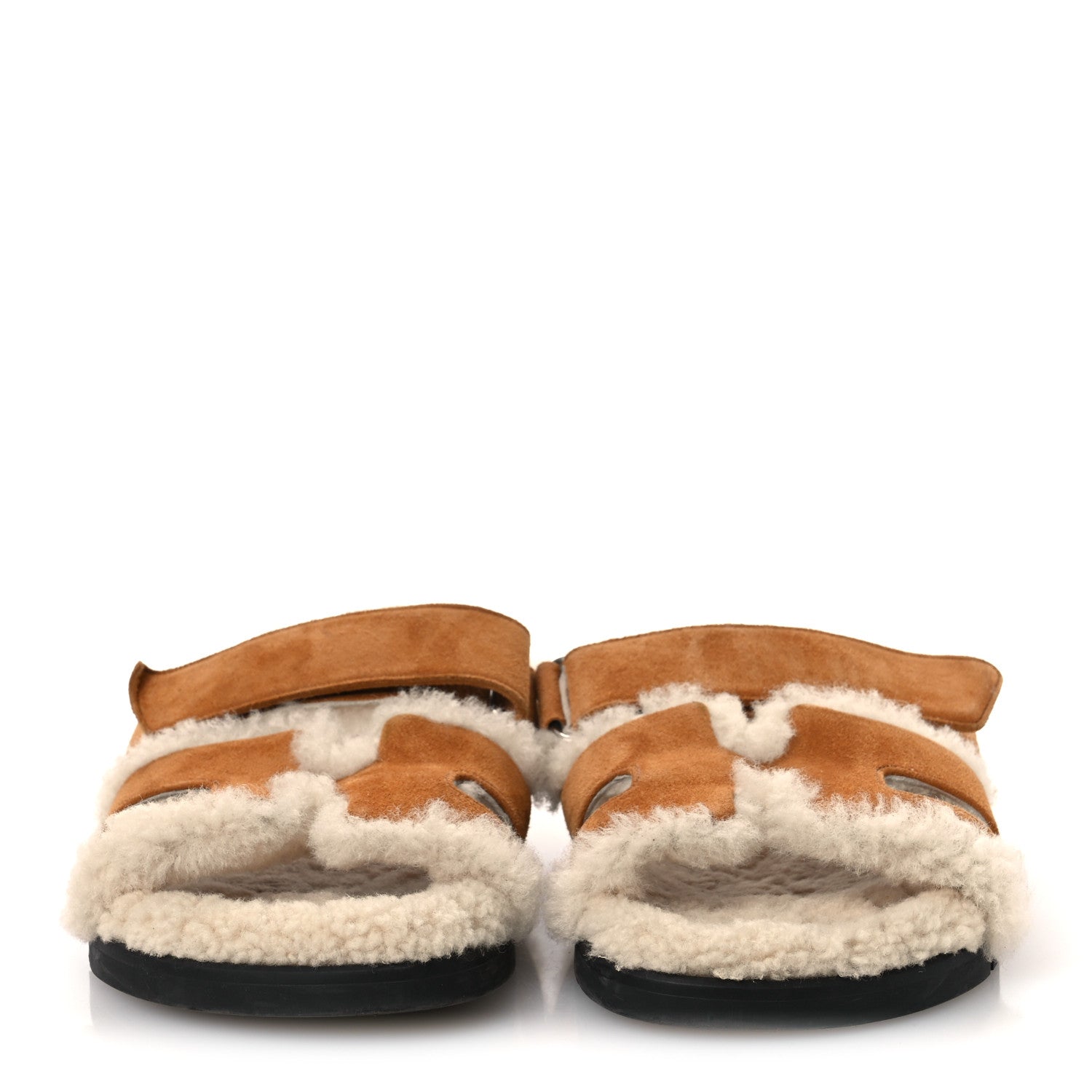 Suede Goatskin Woolskin Womens Chypre Sandals 36.5 Naturel Ecru