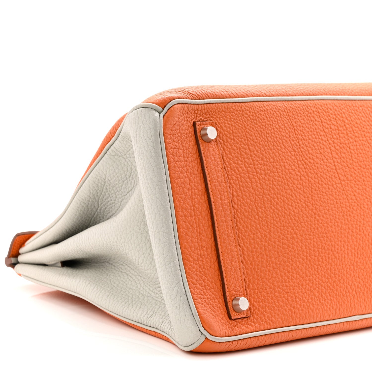 Togo Horseshoe Birkin 35 Orange Gris Perle