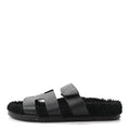 Calfskin Woolskin Womens Chypre Sandals 39 Black