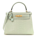 Matte Alligator Kelly Retourne 28 Vert D'eau