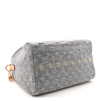 Monogram Denim Speedy Soft 30 Washed Gray