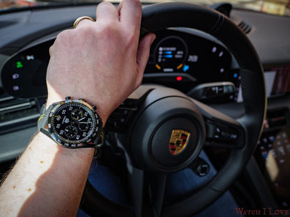 Tag Heuer Carrera x Porsche Automatic Chronograph Black Dial Black Nylon Strap Watch for Men - CBN2A1H.FC6512