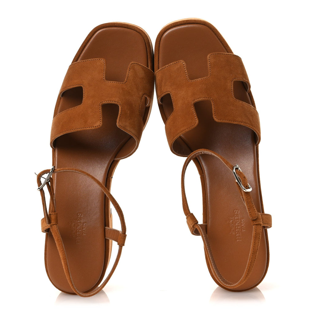 Suede Goatskin Jam 30 Sandals 40 Naturel