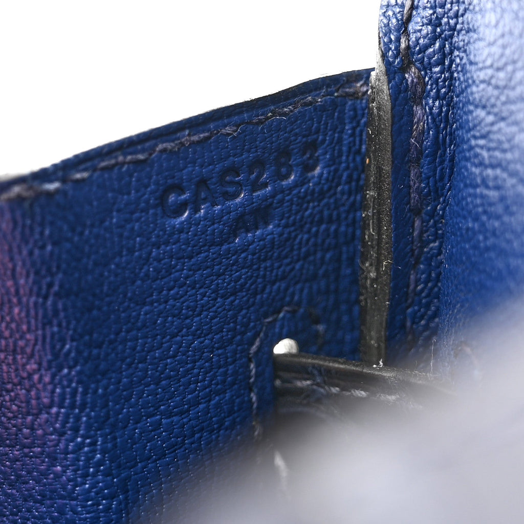 Taurillon Novillo Matte Alligator Birkin Touch 30 Bleu Saphir Bleu Marine