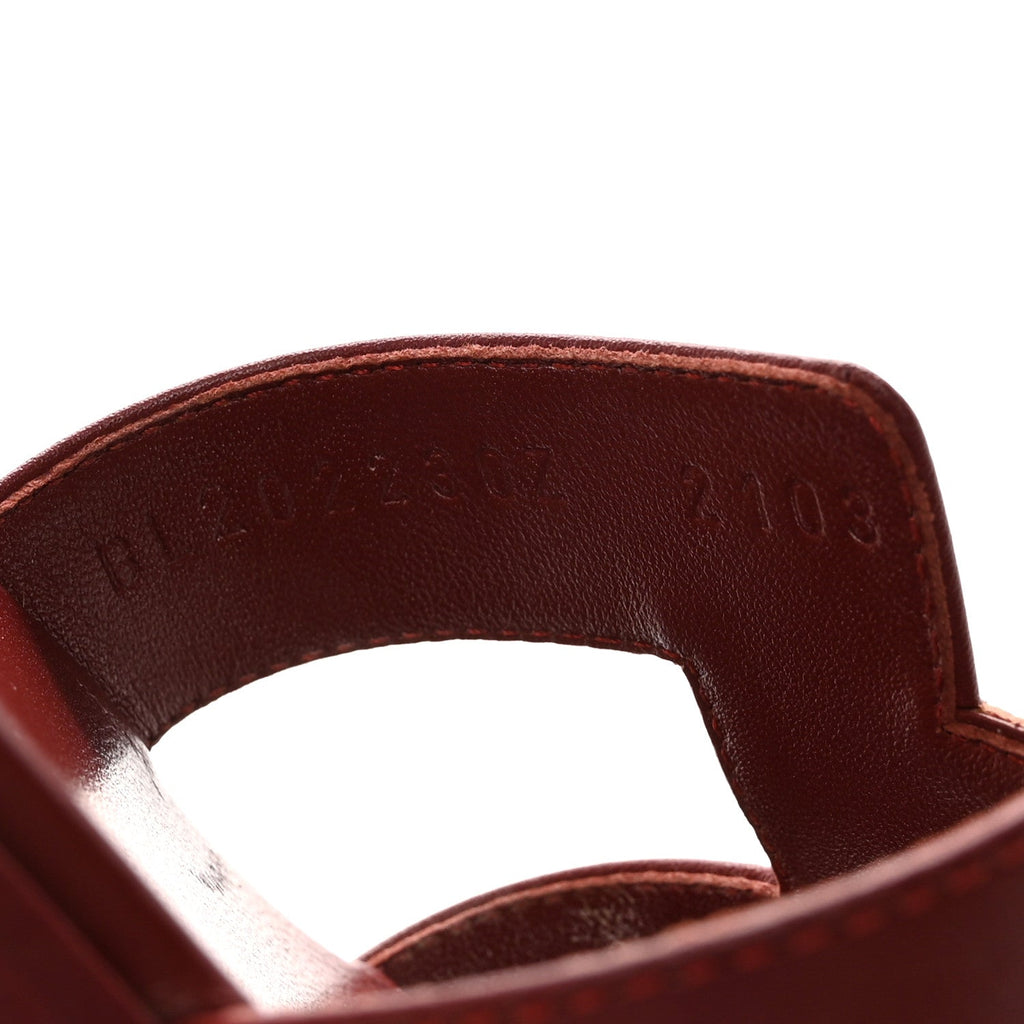 Box Calfskin Oran Sandals 38.5 Rouge Tomette