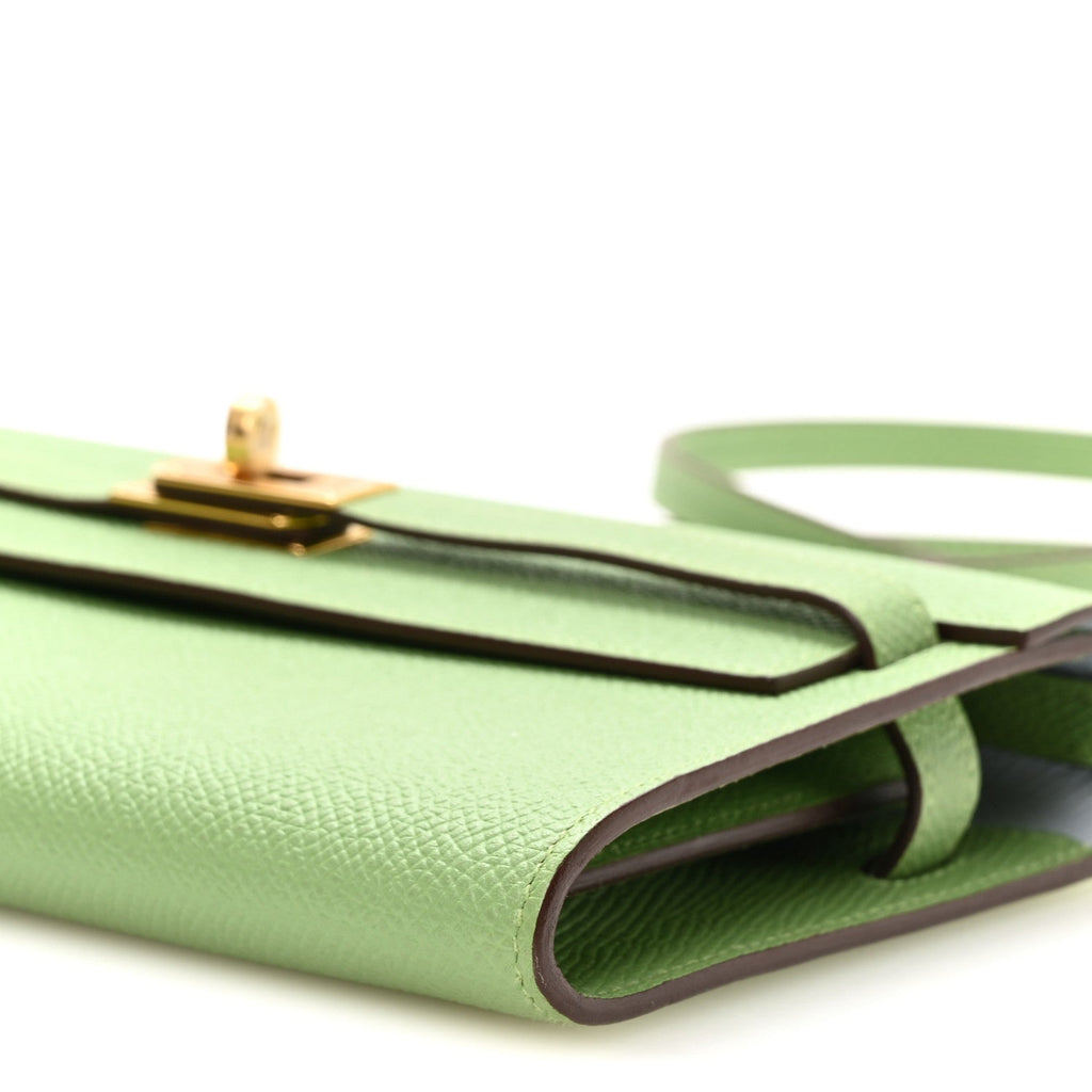 Epsom Verso Kelly Wallet To Go  Vert Criquet Bleu Brume