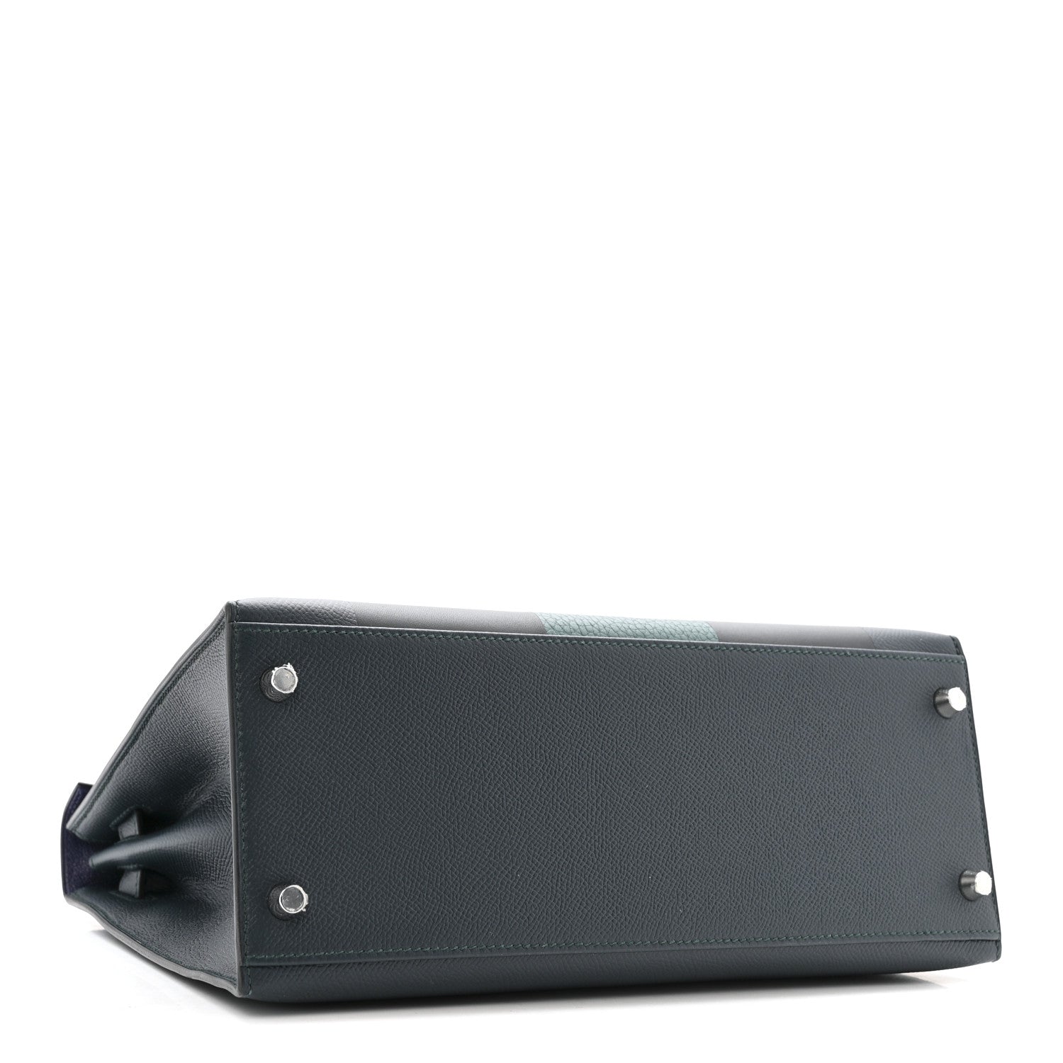 Epsom Sombrero Taurillon Clemence Kellygraphie Lettre H Kelly Sellier 28 Vert Cypress Bleu Obscur Malachite Bleu Encre